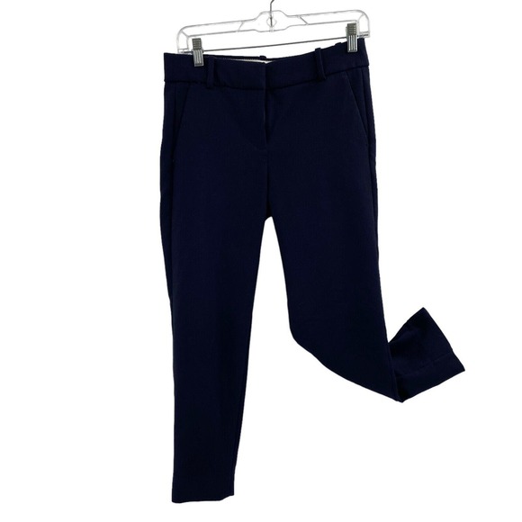 J. Crew Pants - J Crew Women Cameron Ankle Ponte Pants Navy Blue High Rise slim crop size 4P